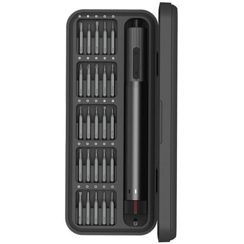 ochama E2 elektrische schroevendraaierset, compact en draagbaar formaat, 25 schroefbits inbegrepen, 80 minuten extreem lange batterijduur,