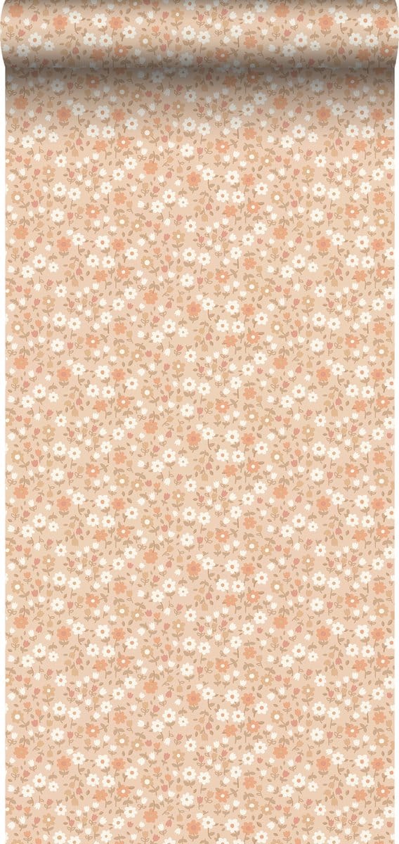 ESTAhome behang bloemetjes licht terracotta - 53 cm x 10.05 m - 139580