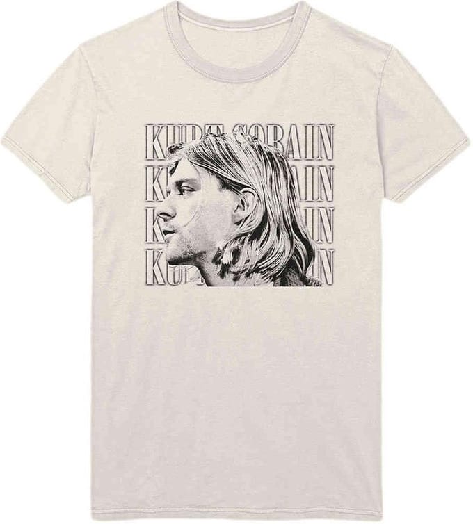 Kurt Cobain - Contrast Profile Heren T-shirt - S - Creme