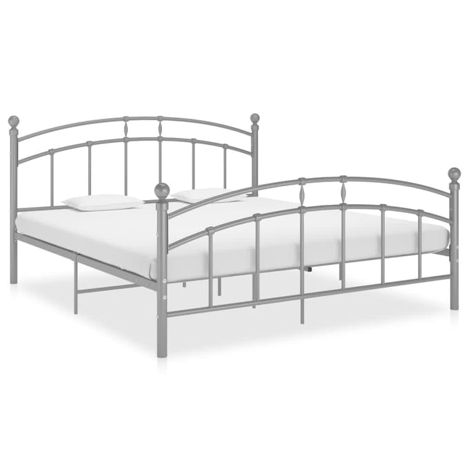 vidaXL - Bedframe - metaal - grijs - 180x200 - cm