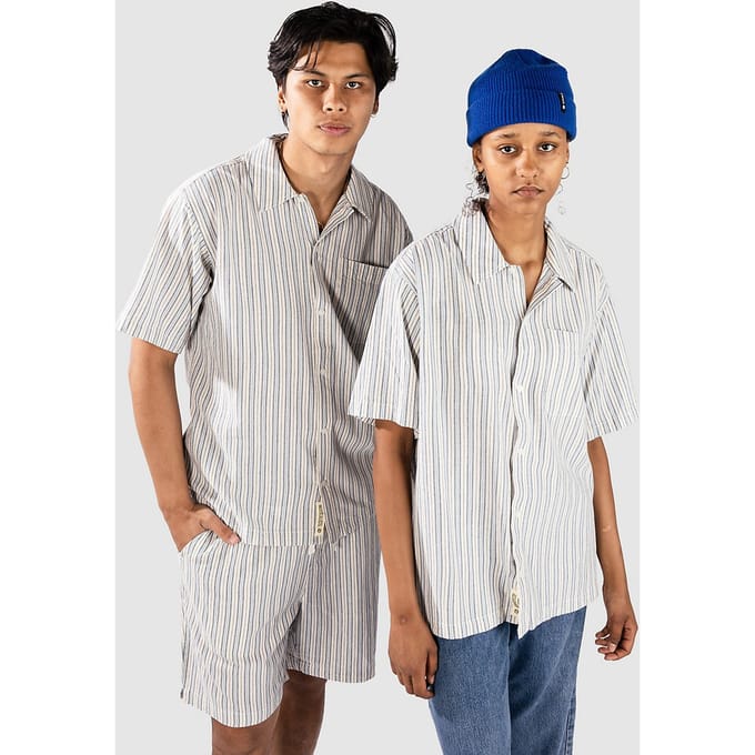 Woodbird WBBanks Stripe Linen Shirt patroon