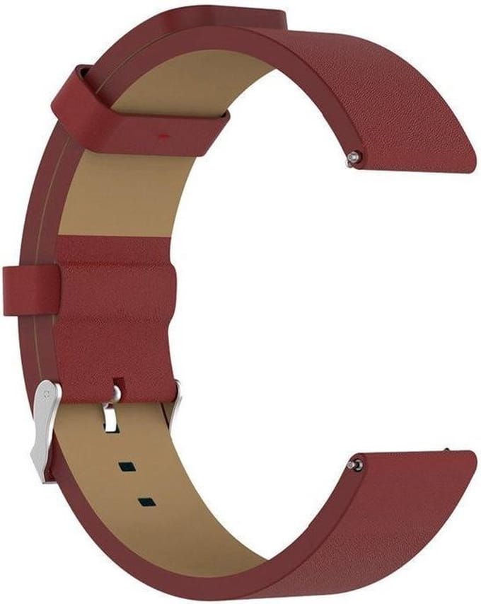 KELERINO. Lederen bandje voor Fitbit Versa - Rood