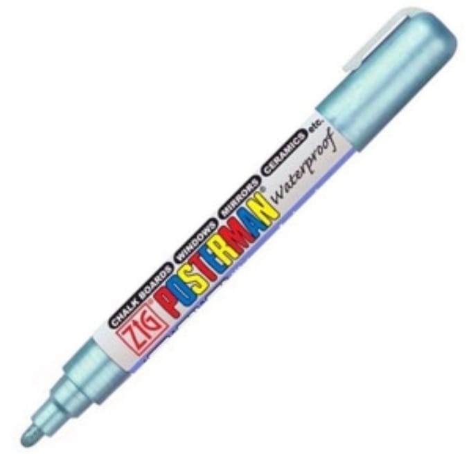 Kuretake - Zig Posterman waterproof marker - metallic blauw - medium