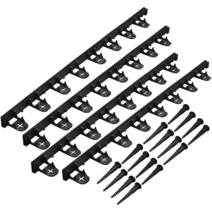 NATURE Bordure a gazon en polypropylene et polyéthylene - 16 ancres - H 4,5 x (4 x L100) cm - Noir