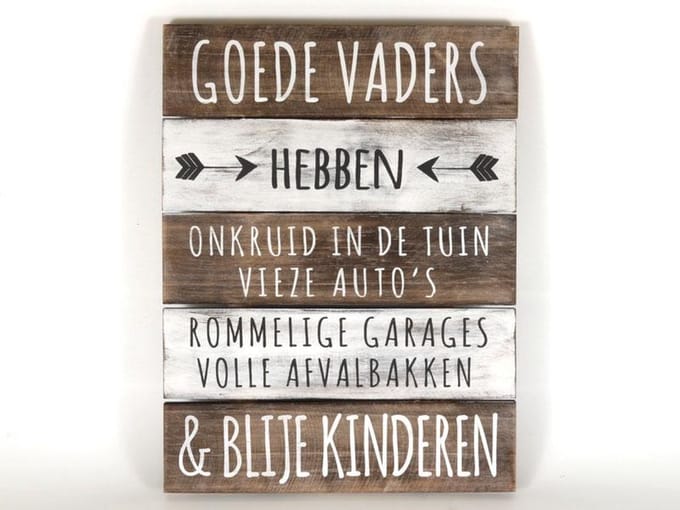 tekstbord 40x30cm goede vaders naturel
