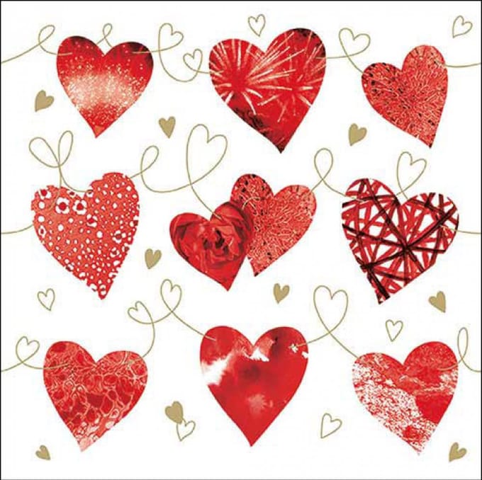 Ambiente - Lunch servetten - Ten hearts