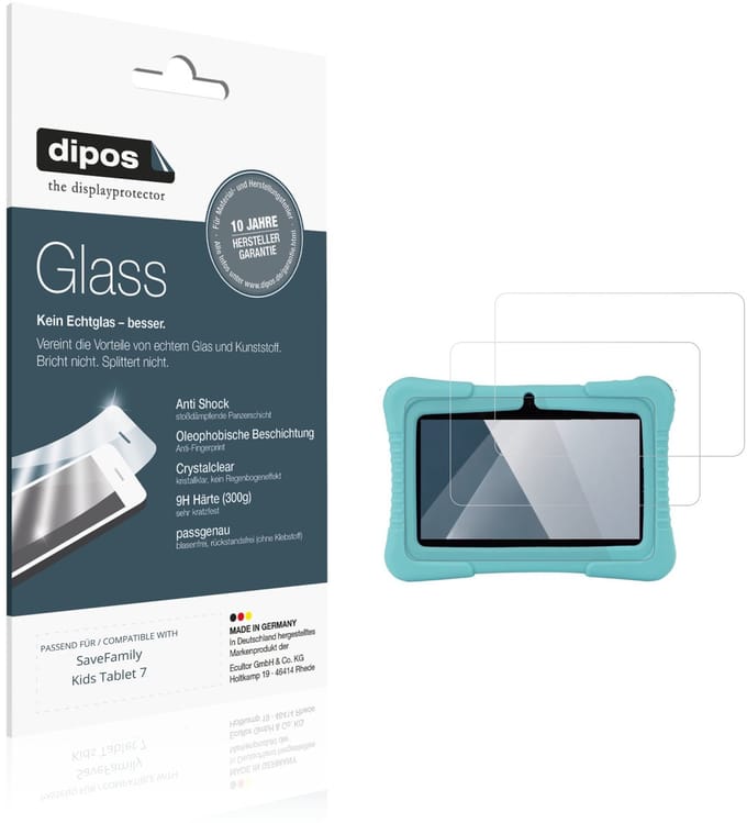 dipos – 2x Pantserfolie geschikt voor SaveFamily Kids Tablet 7 | 9H Screenprotector