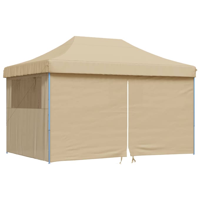 vidaXL - Partytent - inklapbaar - pop-up - met - 4 - zijwanden - beige