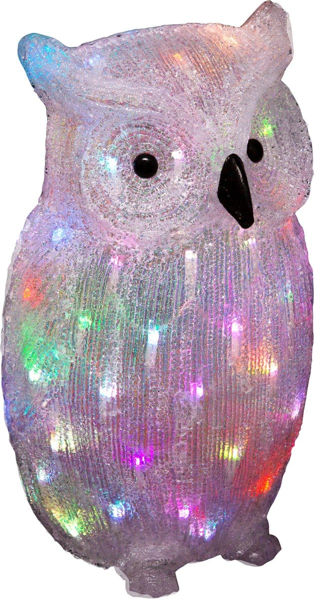 Feeric Lights & Christmas Kerstverlichting figuur - uil - 47,5 cm - 60 led lampjes