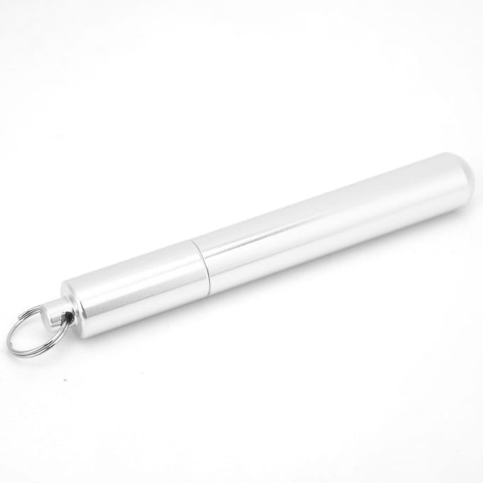 Waterdichte Aluminiumlegering Tandenstokerfles Draagbare Sleutelhanger Tandenstoker Herbruikbaar white
