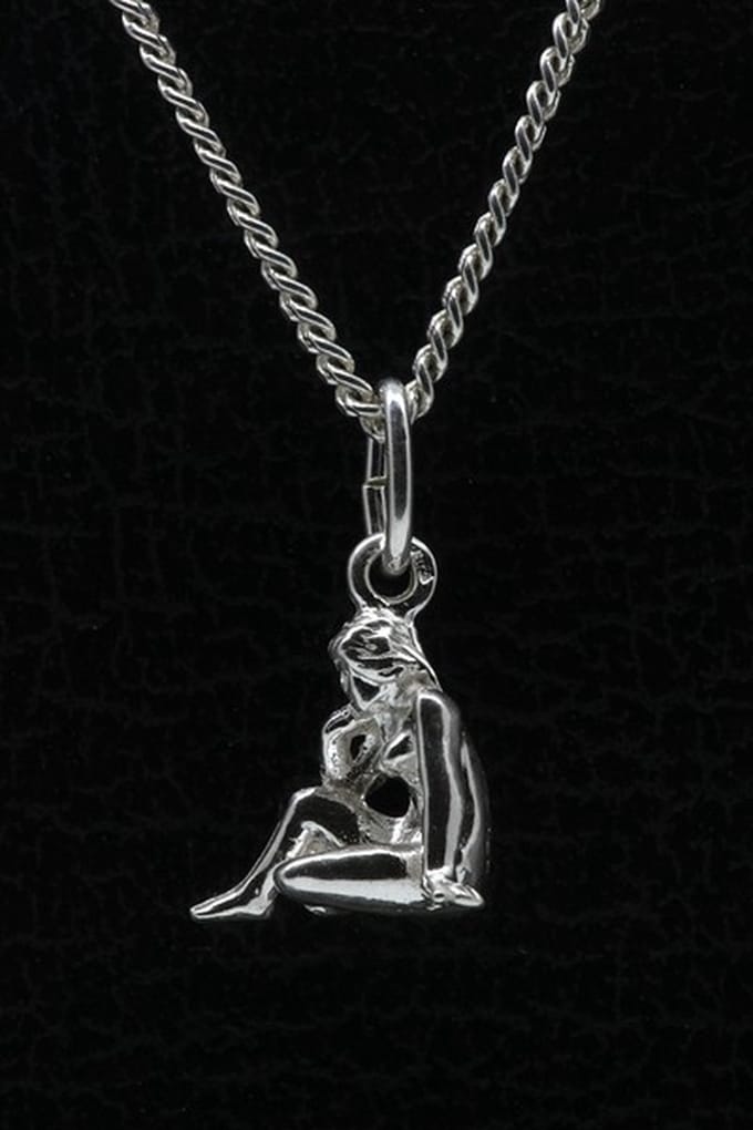 Zilveren Sterrenbeeld Maagd ketting hanger - klein