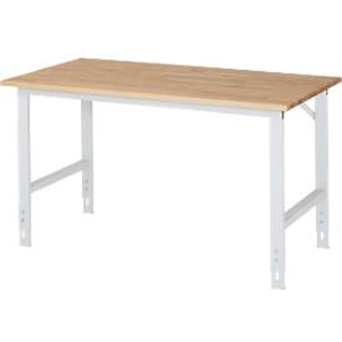 RAU werktafel, beuken blad, B 1500 x D 800 x H 760-1080 mm