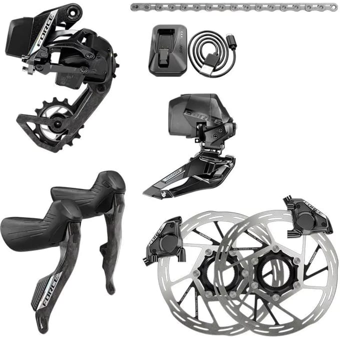 Sram Force E-tap Axs E1 2x Hidro Flat Mount Cl Groepset Zilver 36t