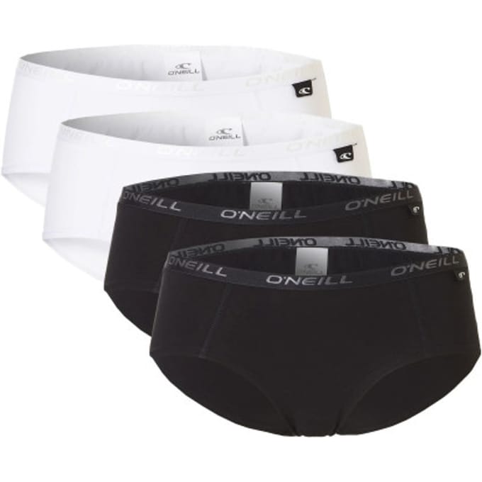O'Neill Dames Hipsters 4-Pack Wit/Zwart - Maat L