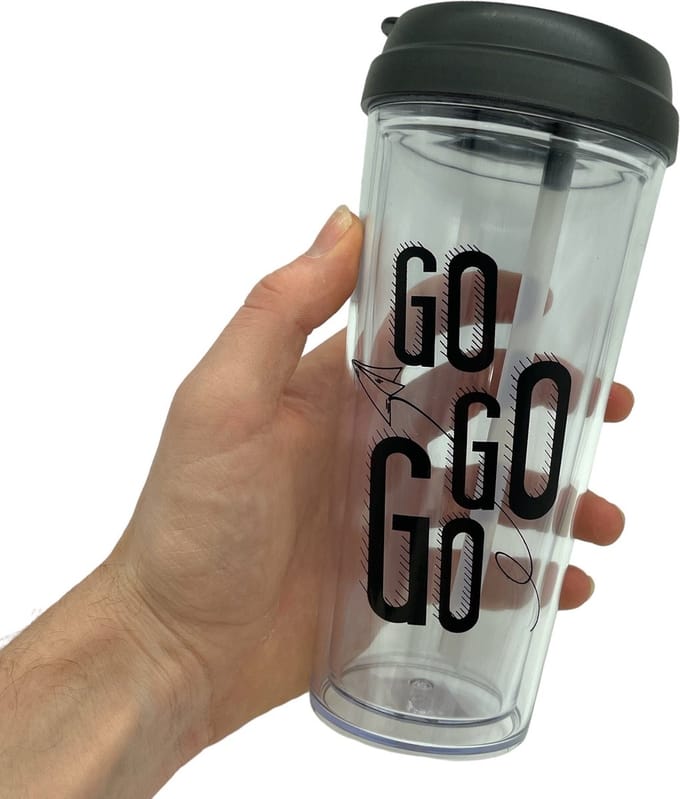 Power Escorts Herbruikbare Sport Beker 500ml Hard Plastic GO GO GO 1 Stuk