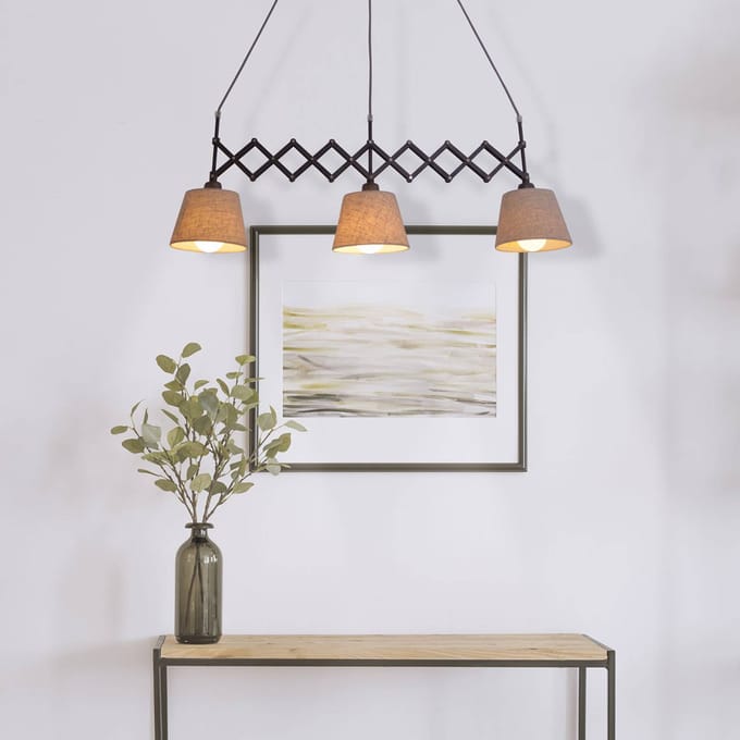 Hanglamp verstelbaar "Adrienne" uitrekbaar tot 100 cm Metaal 3 lampen