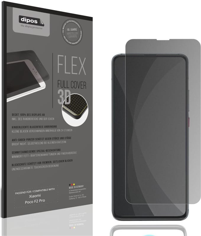 dipos FLEX – Matte Privacy Screenprotector geschikt voor Xiaomi Poco F2 Pro | Volledige Schermbescherming | Case-Friendly