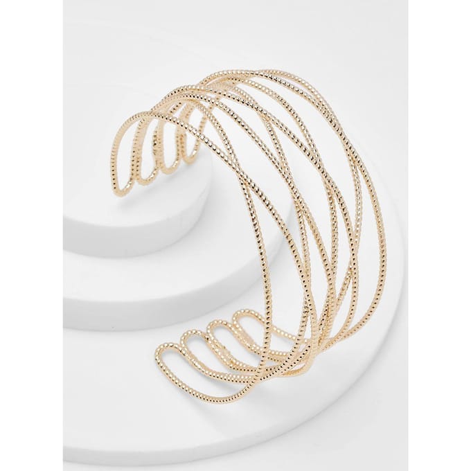 boohoo Dames Gold Hollow Bracelet Cuff | Goud