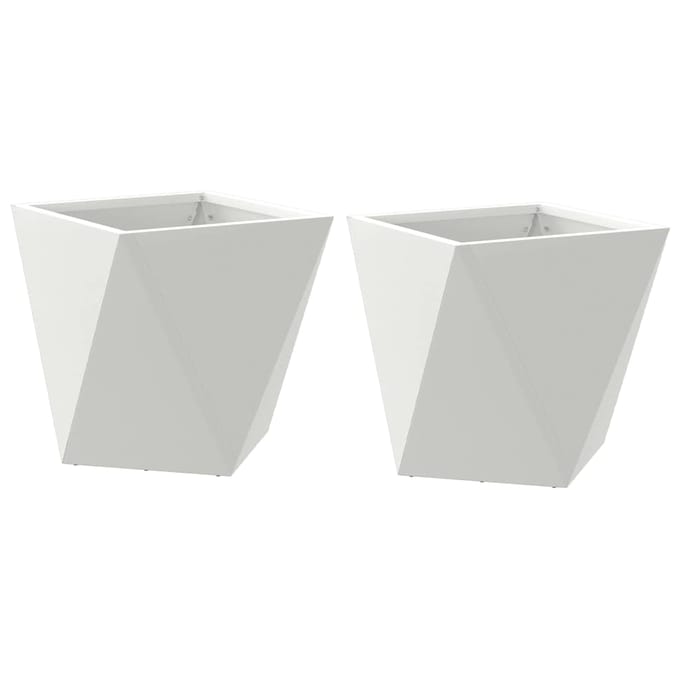 vidaXL Plantenbak 2 st Wit 30 x 30 x 30 cm Staal