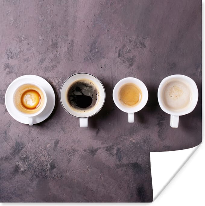Poster Koffie - Keuken - Industrieel - 75x75 cm