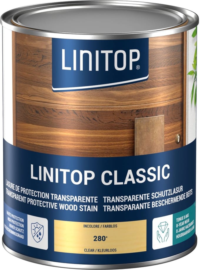 Linitop Classic  -Beits - Decoratieve beschermende beits  - kleurloos - 280  - 1 L