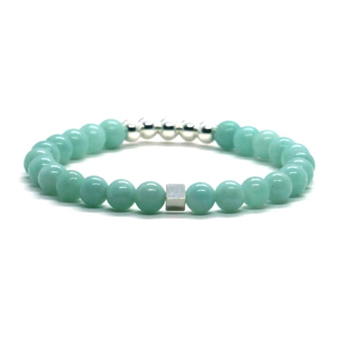 Heaven Eleven - Dames - armband - fijn - 925 - zilver - amazoniet - 6mm