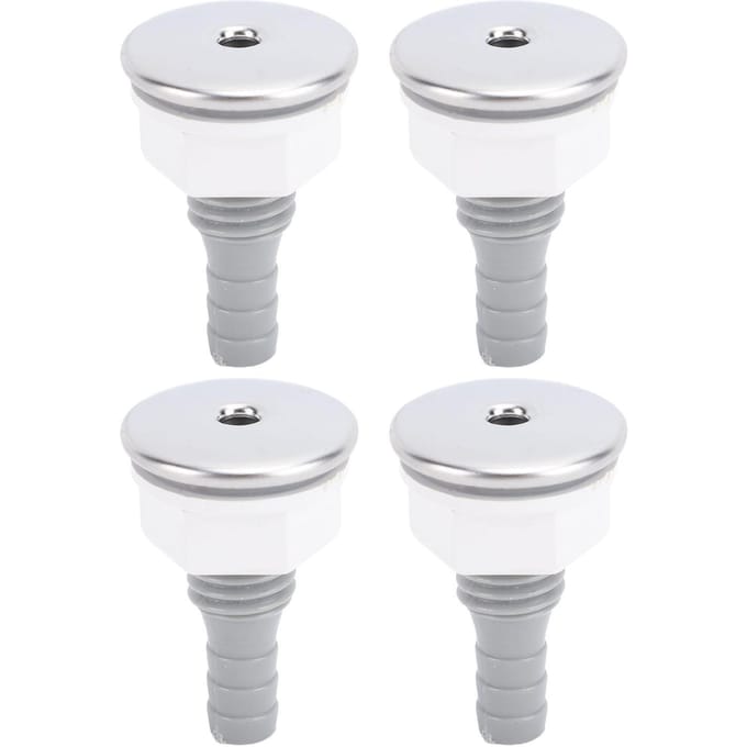 4 stuks Badkuip Luchtbel Jet Nozzle PVC SPA Badkuip Rechte Bubbel Nozzle voor Zwembad Accessoire white