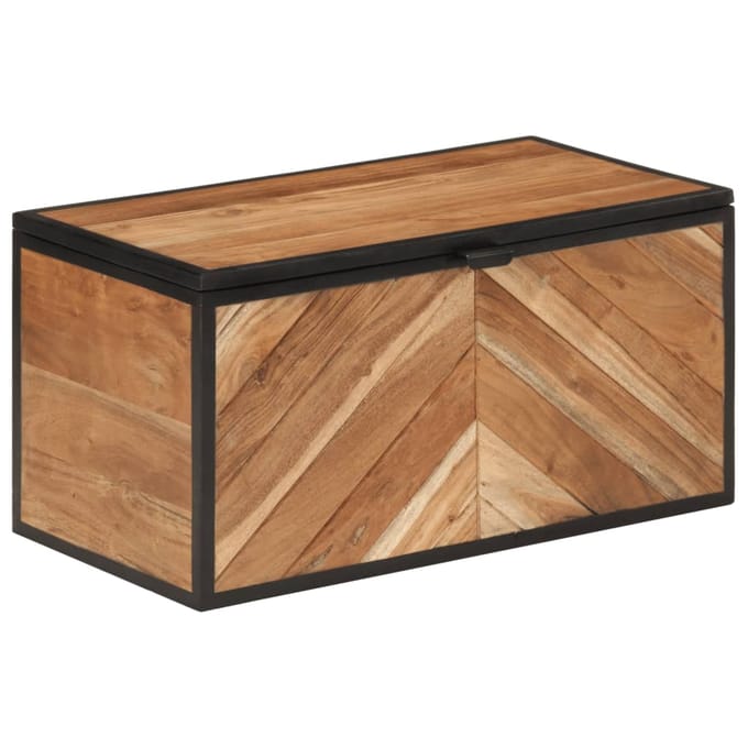 vidaXL - Opbergbox - 60x30x30 - cm - massief - acaciahout - en - ijzer