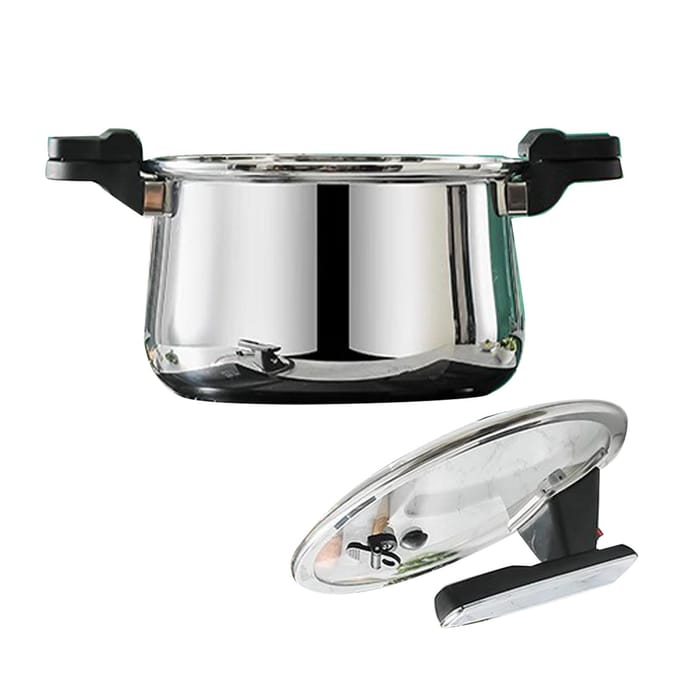 Micro Snelkookpan Multifunctioneel Gelijkmatige Verhitting 3 Laags Roestvrij Staal Micro Snelkookpan 26cm / 10.2in gray