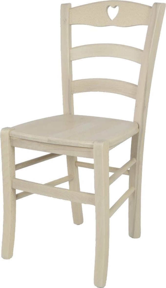 Tommychairs Cuore - Eetkamerstoel - 1 Stuk - Wit - Hout