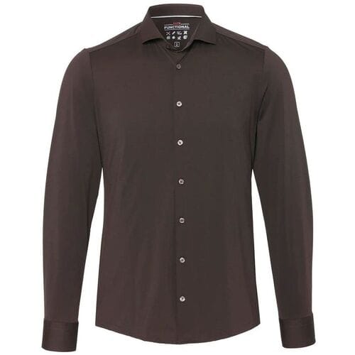Pure The Functional Shirt Donkerbruin - Maat 39 - Heren - Overhemden Formeel