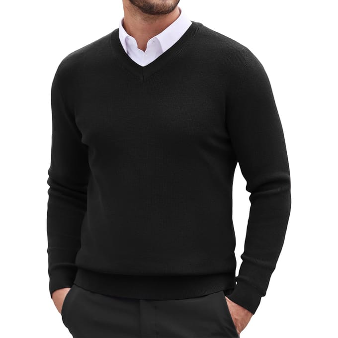 Cappuccino Italia - Heren Trui Pullover Mock - Zwart - Maat XL