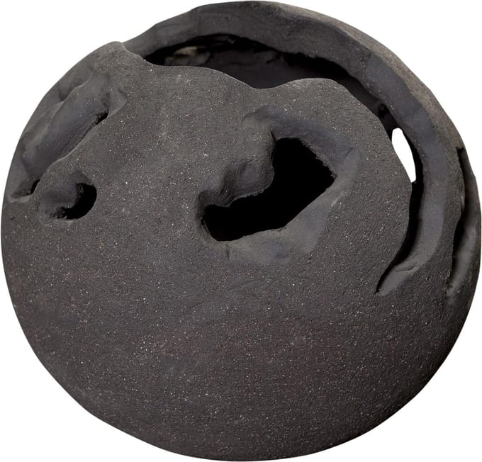 Rasteli - Kaarsenhouder - aardewerk - bruin - D32,5 x H32,5 cm