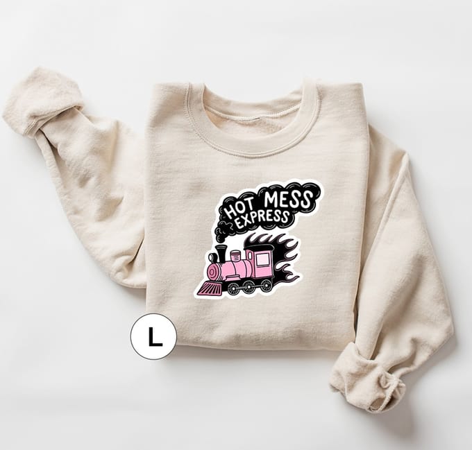 Beige Oversized Sweater - Voor Vrouwen - Hot Mess Express - Comfortabele Trendy Trui - Maat Large
