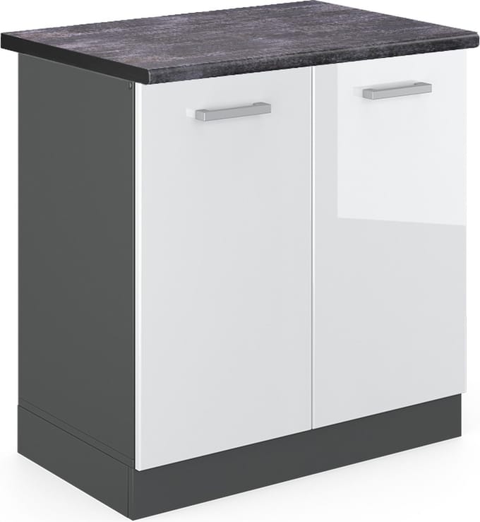 Vicco R-Line Wastafelkast – 80 cm, WB Antraciet Wit Hoogglans