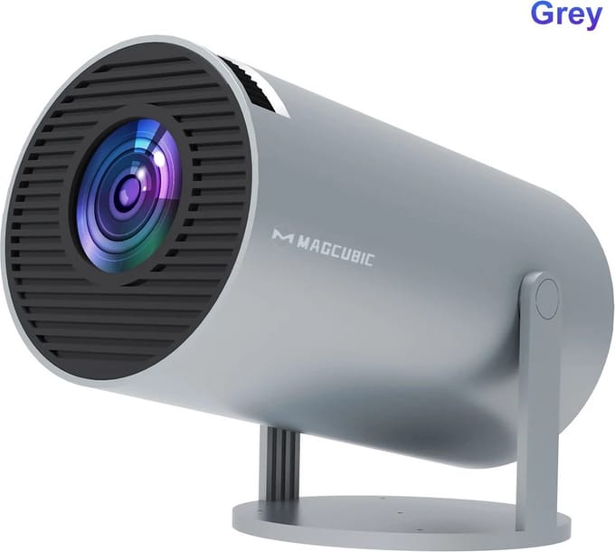 Magcubic Projector HY300 pro grijs - Projector - Beamer - Mini beamer - Projector 4k - grijs - Compact - Thuisbioscoop - HDMI - BT 5.0 - Apple - Android