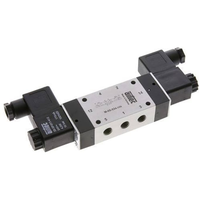 5/3 G1/8'' Middendruk Magneetventiel 24V DC 3-8bar/42-112psi Airtec