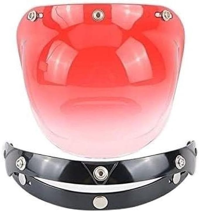Motorhelm Vizier - Bubble Shield - Motorrijden - Universeel - 25 cm - Transparant