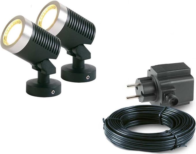 2x LED grond spot - 12V - 5 watt - complete set