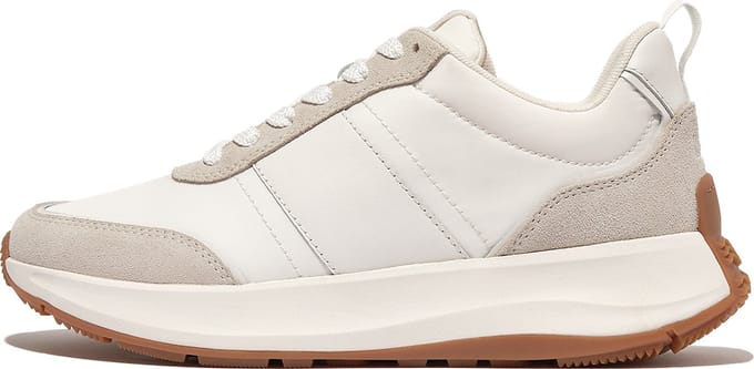 FitFlop F-Mode Flow Sneaker - Nylon & Suede Mix Dames Sneakers - Wit