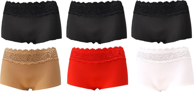 Sweet Angel Hipsters Ultra Soft Met Kant - 6pack - Maat S