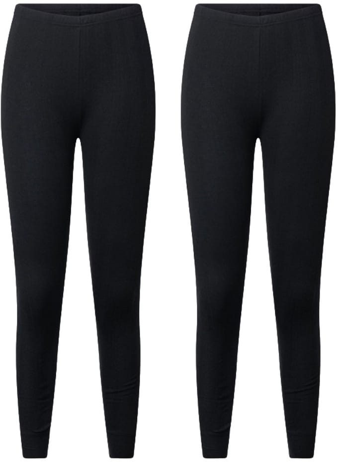 Lunatex - 2 dames thermobroeken - 50% polyester en 50% modal - zwart - maat S