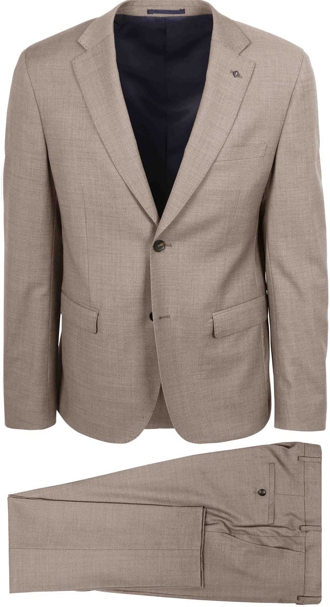 Suitable Toulon Kostuum Wol Sand - Maat 48 - Heren