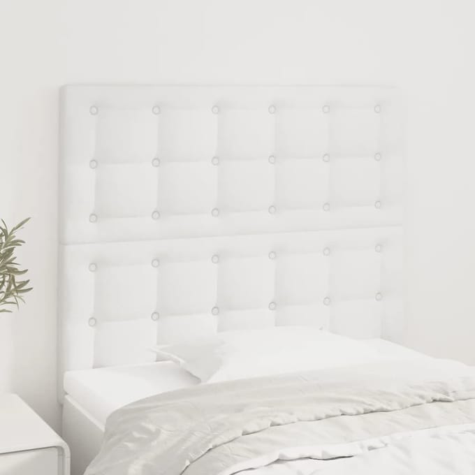vidaXL - Hoofdbord - wit - 90x5x118/128 - cm - kunstleer