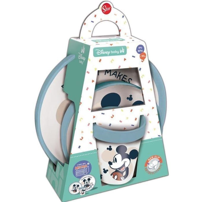 Coffret repas - THERMOBABY - 3 pièces - Bol, assiette et gobelet - Mickey
