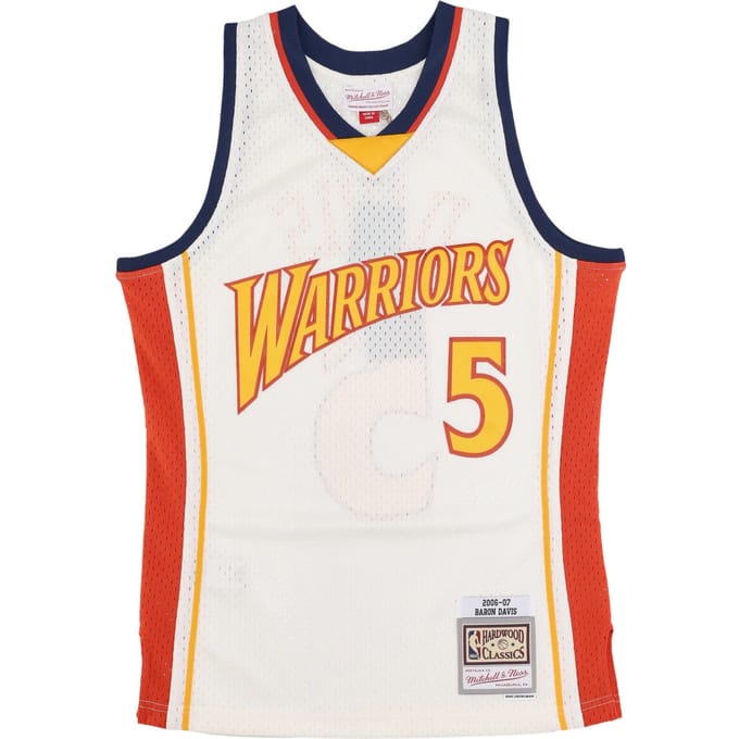 Basketbaltanktop voor heren Nba gebroken wit Teamkleur Swingman Jersey Hardwood Classics 2006 No 5 Baron Davis Golwar gebroken wit