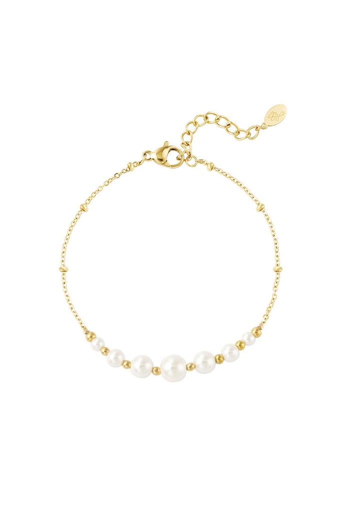 Parel party armband - goud