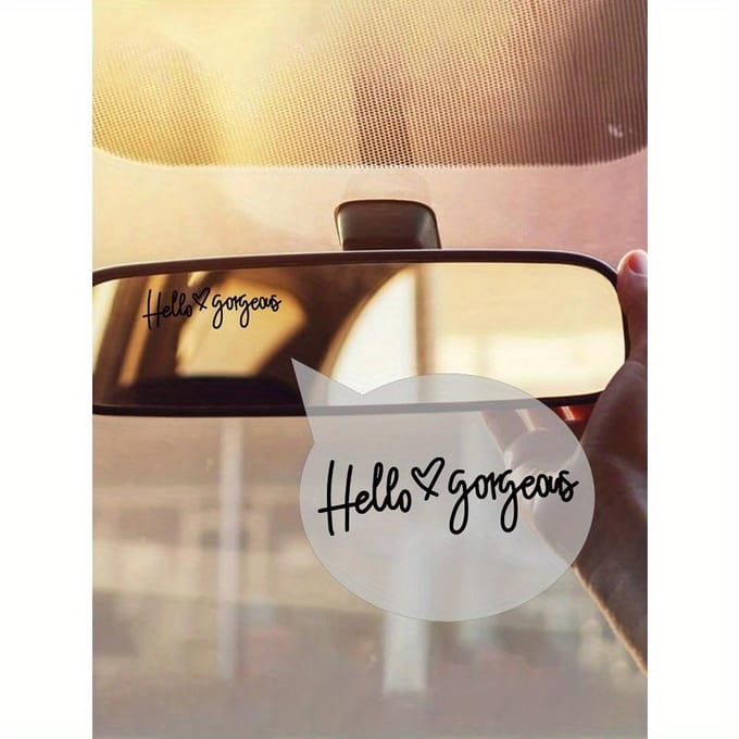 1 autocollant de voiture noir 'Hello Gorgeous', 20cm PVC, Ajustement universel one-size noir