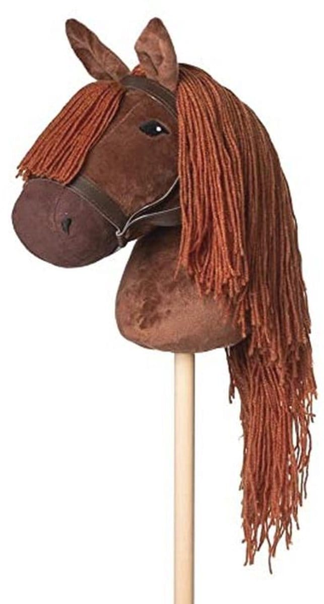 Stokpaard Bruin met Rugzak