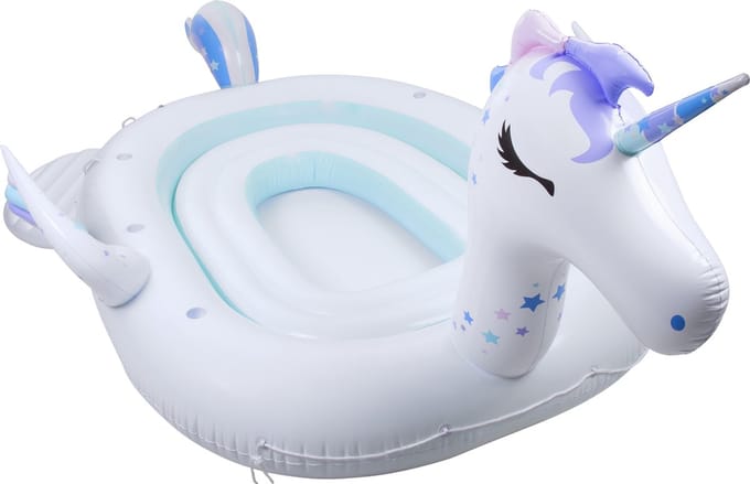 Pure4Fun Eenhoorn Mega Eiland Opblaasfiguur-Unisex-Wit